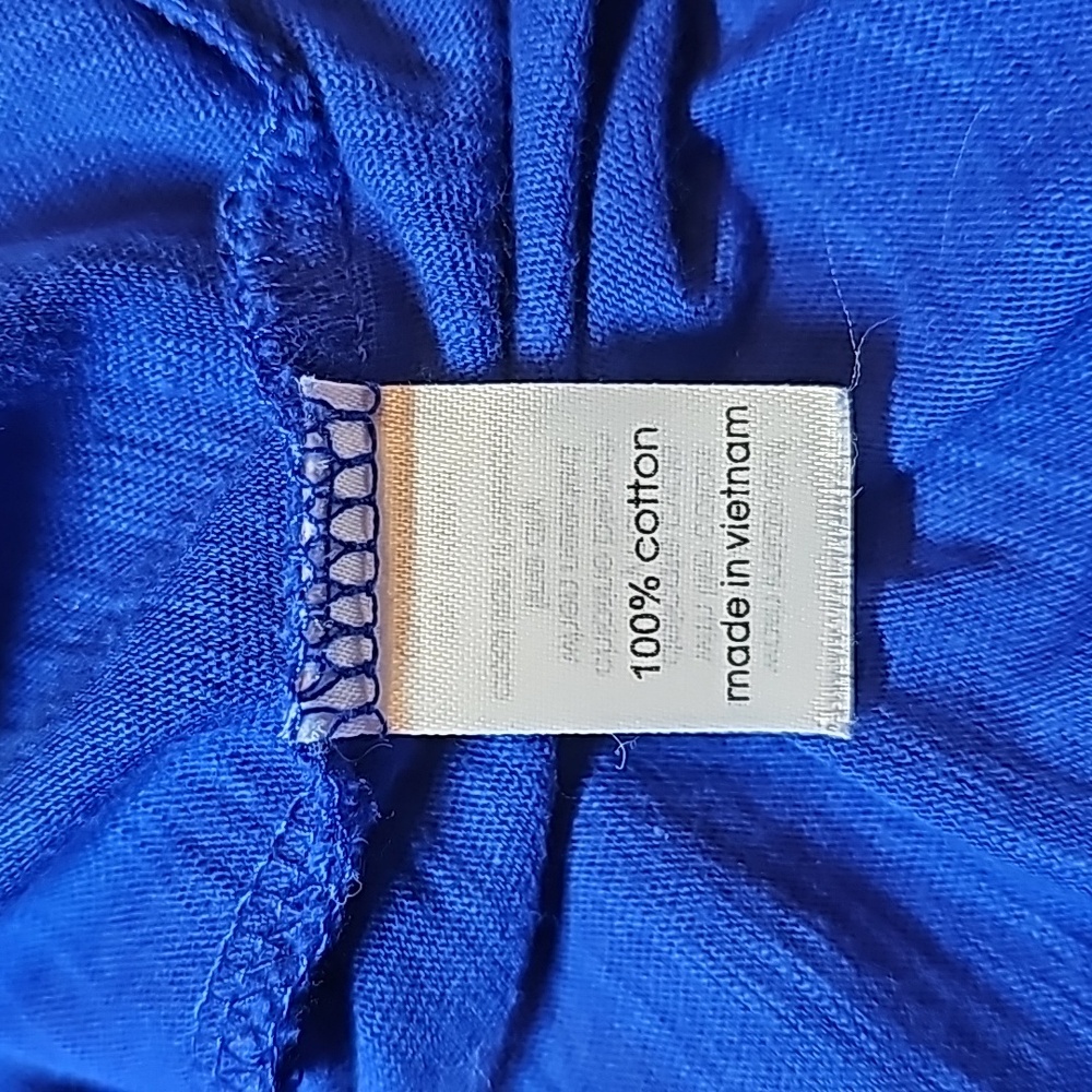 LANE BRYANT COOL & CASUAL 3/4 ROLL-TAB COBALT BLUE PULLOVER COTTON SLUB - Picture 12 of 13